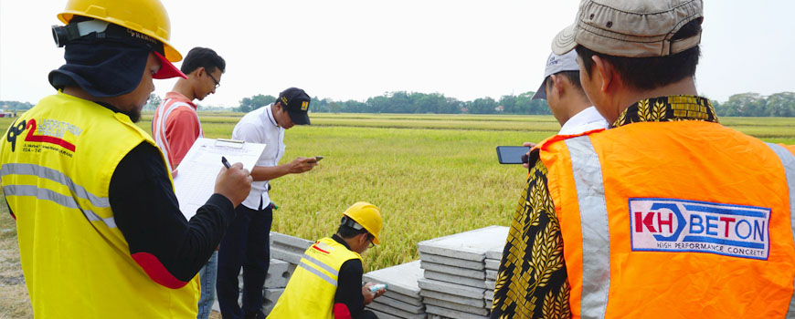 Bersama BP2 Prov Jateng KH Beton Melakukan Uji Test Proyek Irigasi Panel di Wilayah Klaten
